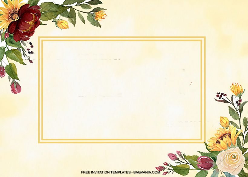 11+ Burgundy Sunflowers Simple Decoration Birthday Invitation Templates 