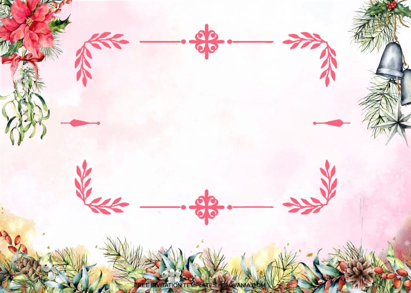 7+ Christmas Decoration Floral With Birds Birthday Invitation Templates 