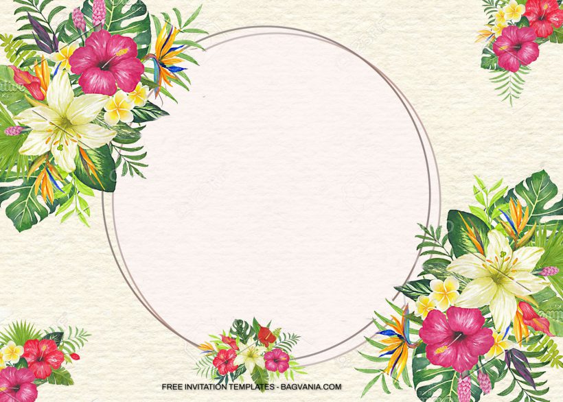 9+ Tropical Classic Floral For Birthday Invitation Templates