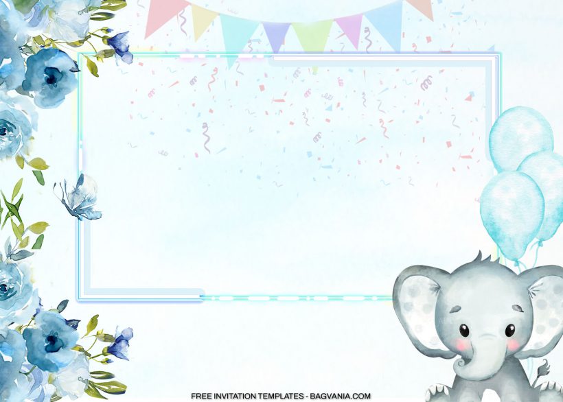 7+ Baby Blue Cute Elephant Birthday Invitation Templates