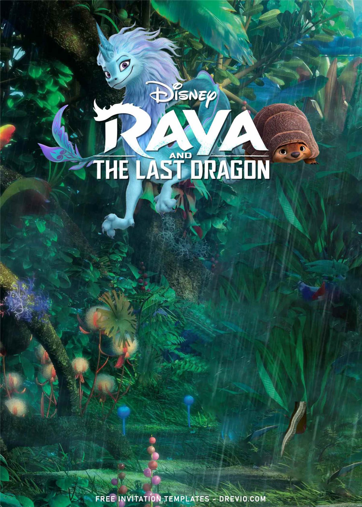 7+ Disney Raya And The Last Dragon Birthday Invitation Templates with 
