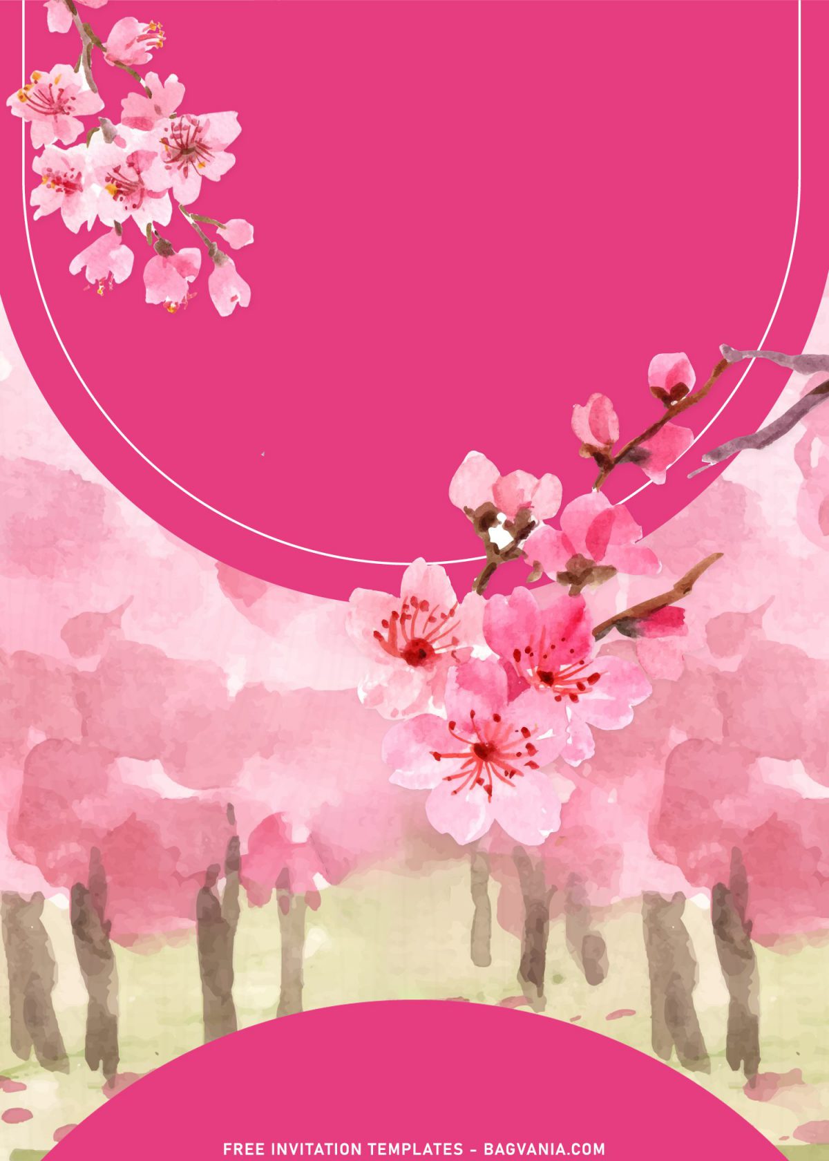 7+ Pristine Watercolor Cherry Blossom Birthday Invitation Templates with Watercolor Cherry Blossom paintings