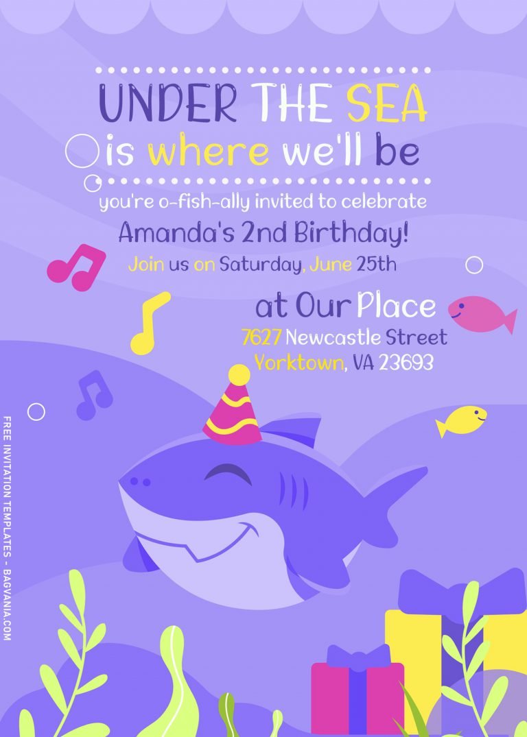 7+ Baby Shark Birthday Invitation Templates | FREE Printable Birthday ...
