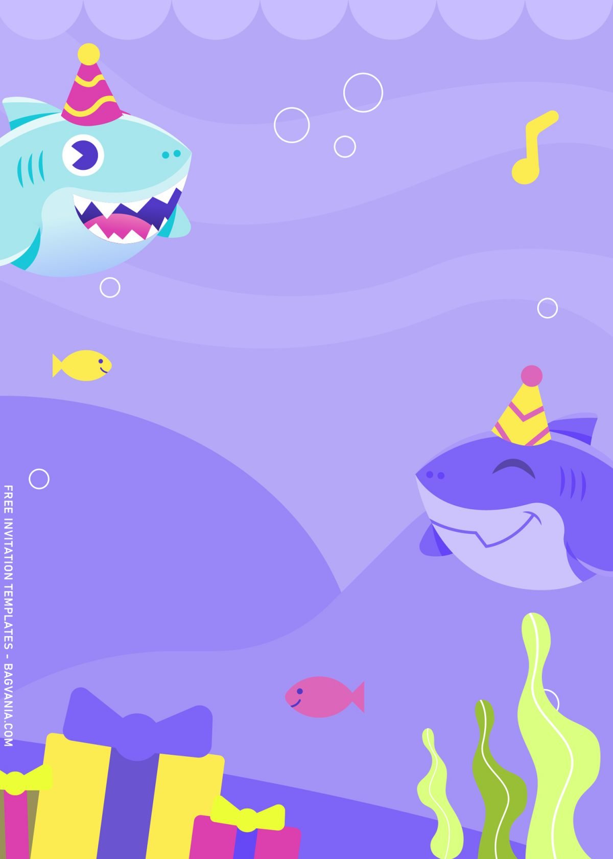 7+ Baby Shark Birthday Invitation Templates with cute baby shark