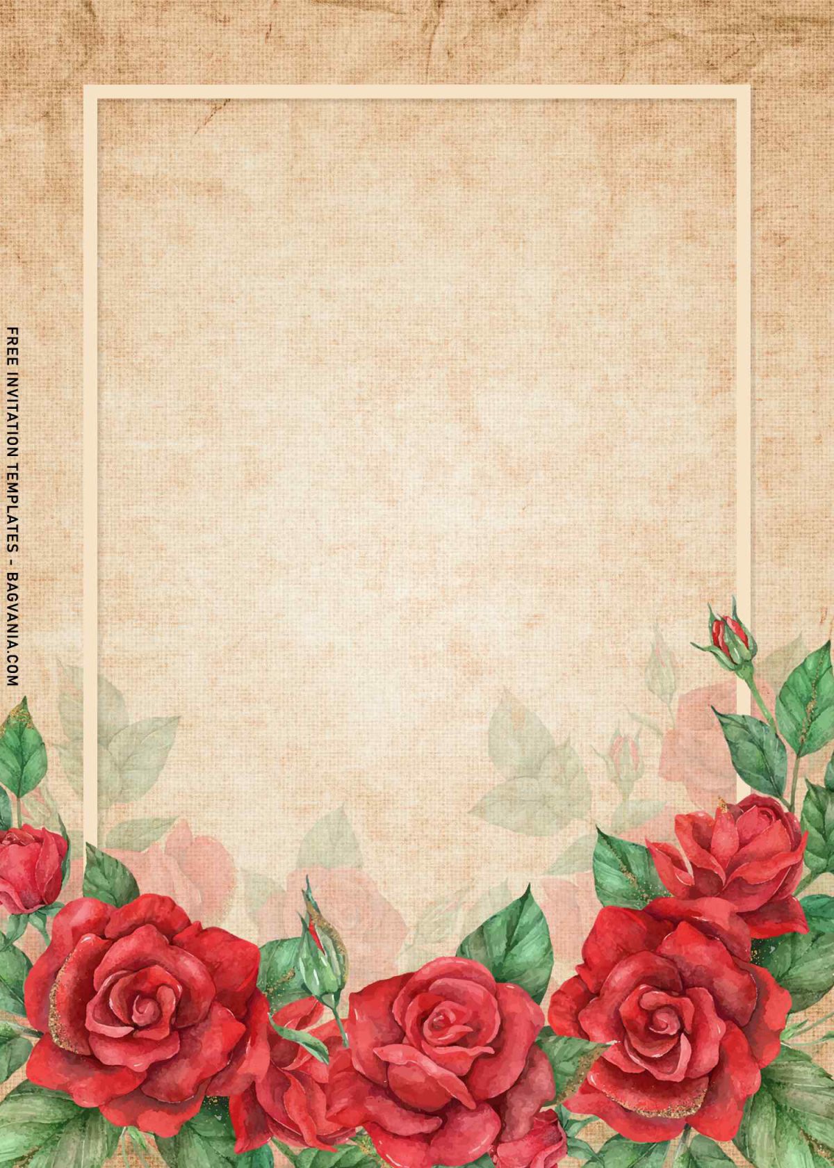 7+ Attractive Vintage Floral Birthday Invitation Templates with magnificent red rose