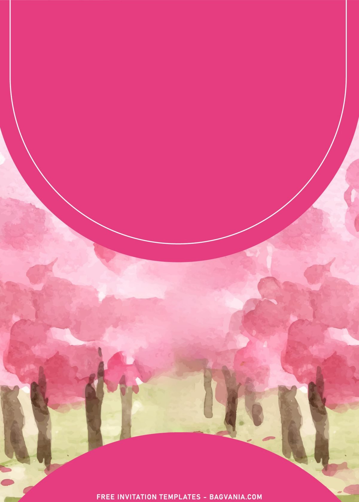 7+ Pristine Watercolor Cherry Blossom Birthday Invitation Templates with Pink text box