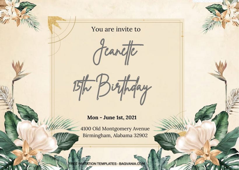 10+ Magnolia Vintage Floral Birthday Invitation Templates