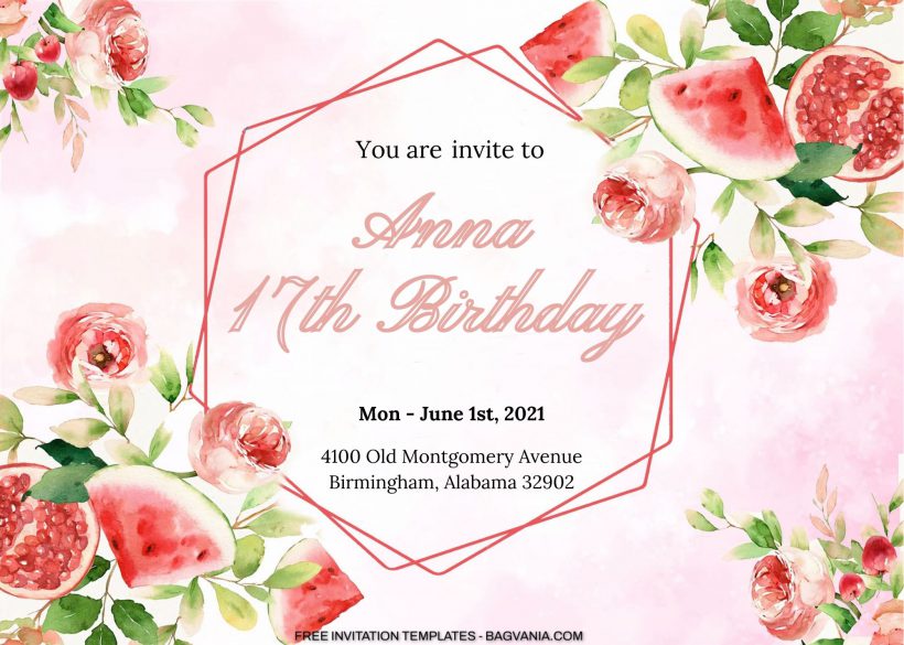 9+ Blossom Fruits Floral Birthday Invitation Templates