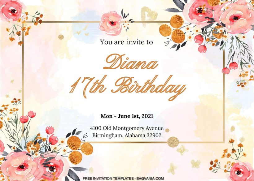 10+ Rustic Colorful Flowers Birthday Invitation Templates 