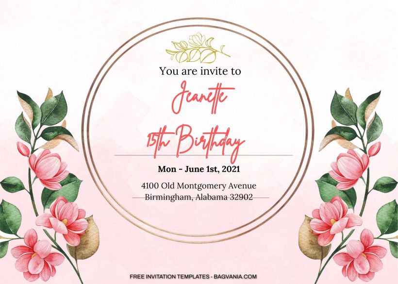 8+ Magnolia Watercolor Floral Birthday Invitation Templates 