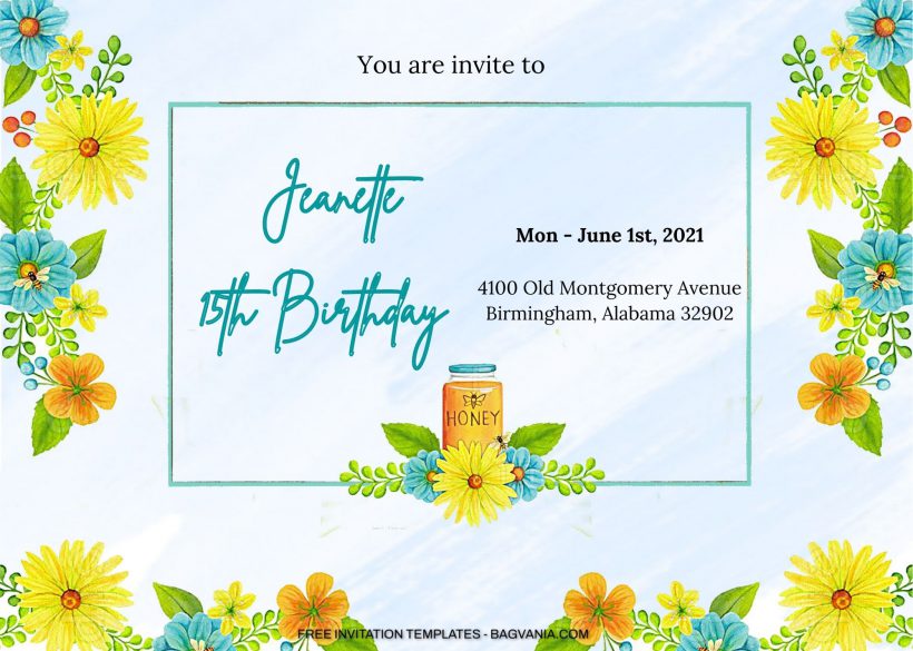7+ Honey Pot Flower Set Birthday Invitation Templates 