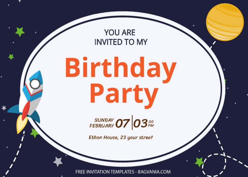 8+ Cool Spaceship Birthday Party Invitation Templates