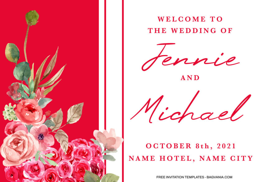 10+ Red Lipstick Roses Floral Invitation Templates