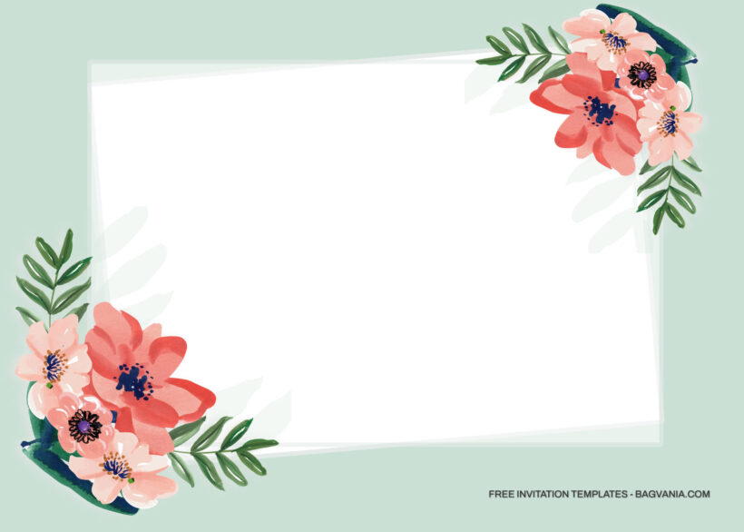 12+ Pastel Blue And Pink Daisy Floral Invitation Templates