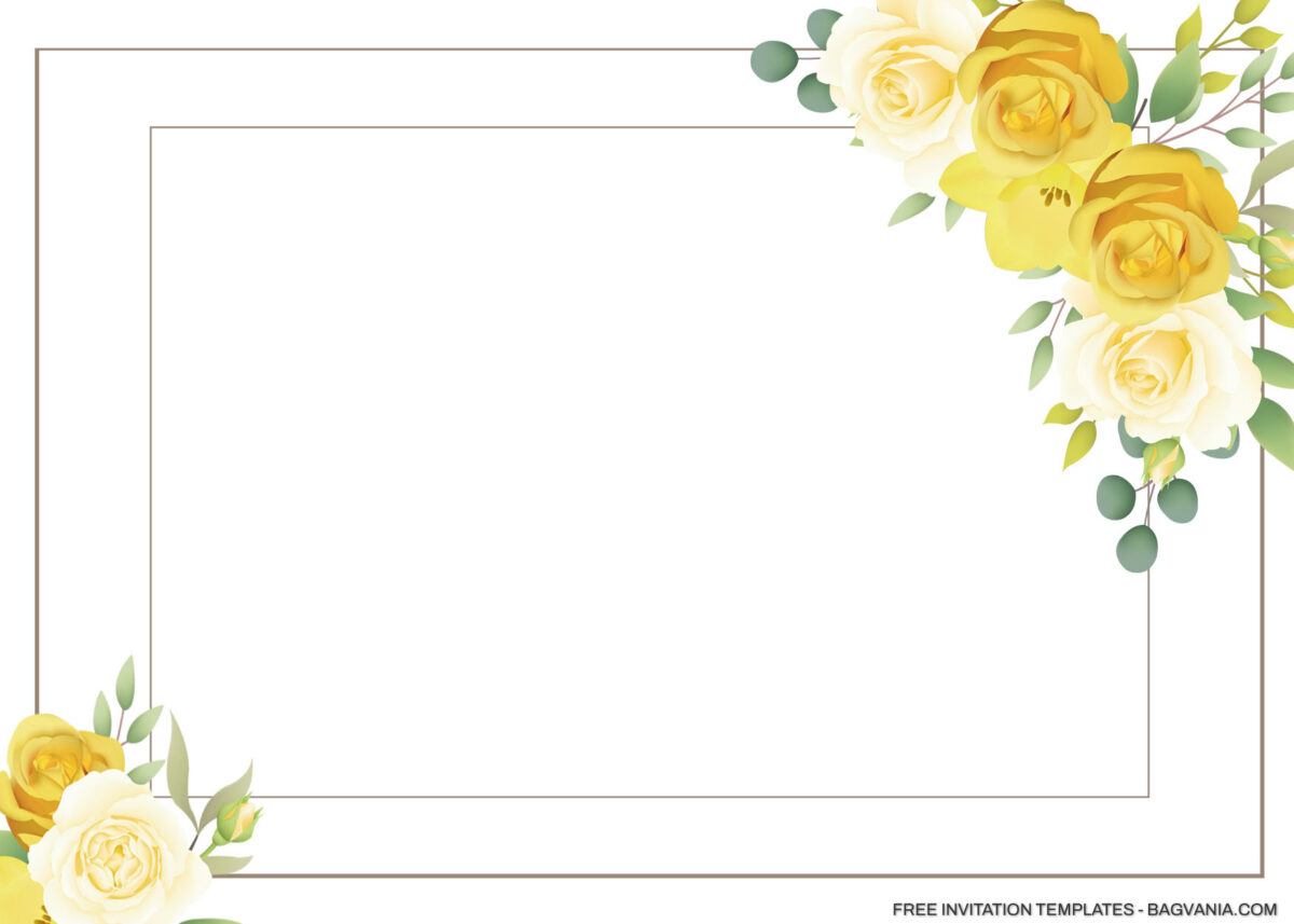 10+ Soft Yellow And Pink Roses Floral Invitation Templates | FREE ...