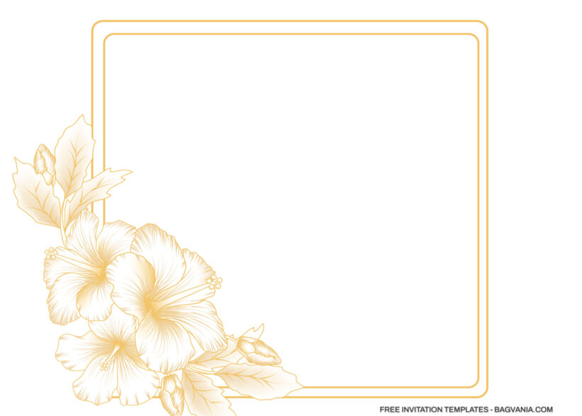 7+ Golden Hibiscus Floral Invitation Templates
