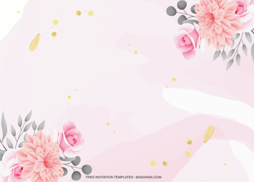 11+ Bella Rene Pink Roses And Floral Invitation Templates