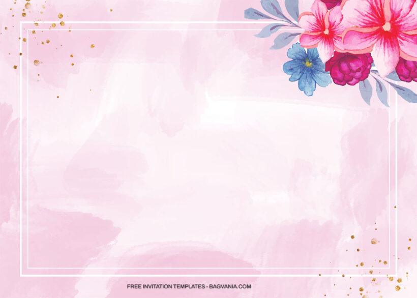 10+ Pink And Blue Hibiscus Floral Invitation Templates