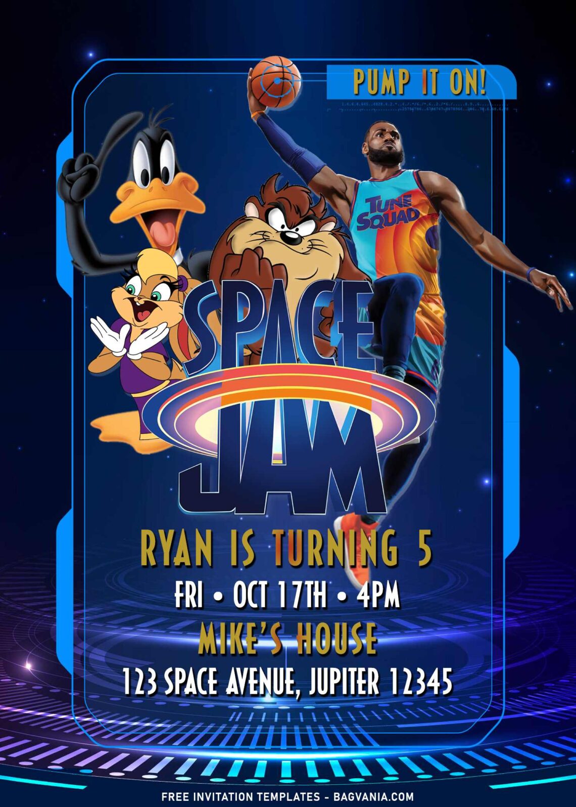 9+ Space Jam Birthday Invitation Templates For Kids Of All Ages FREE