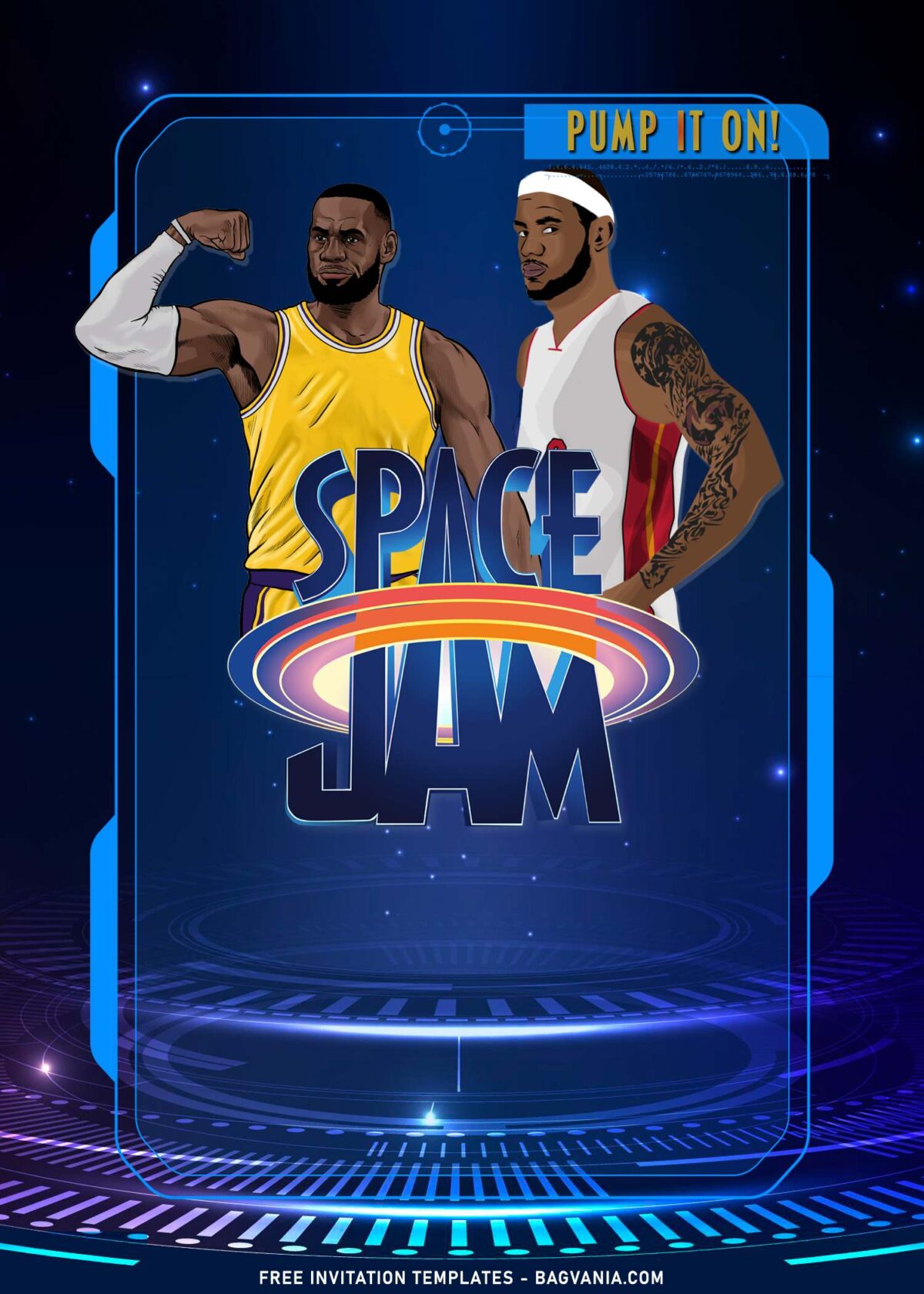 9+ Space Jam Birthday Invitation Templates For Kids Of All Ages with Lebron James
