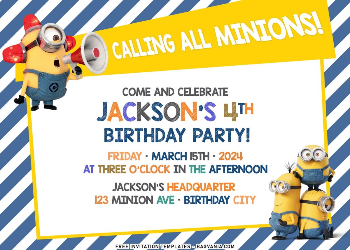 8+ Cute Minion Birthday Invitation Templates Perfect For Your Kid’s Birthday