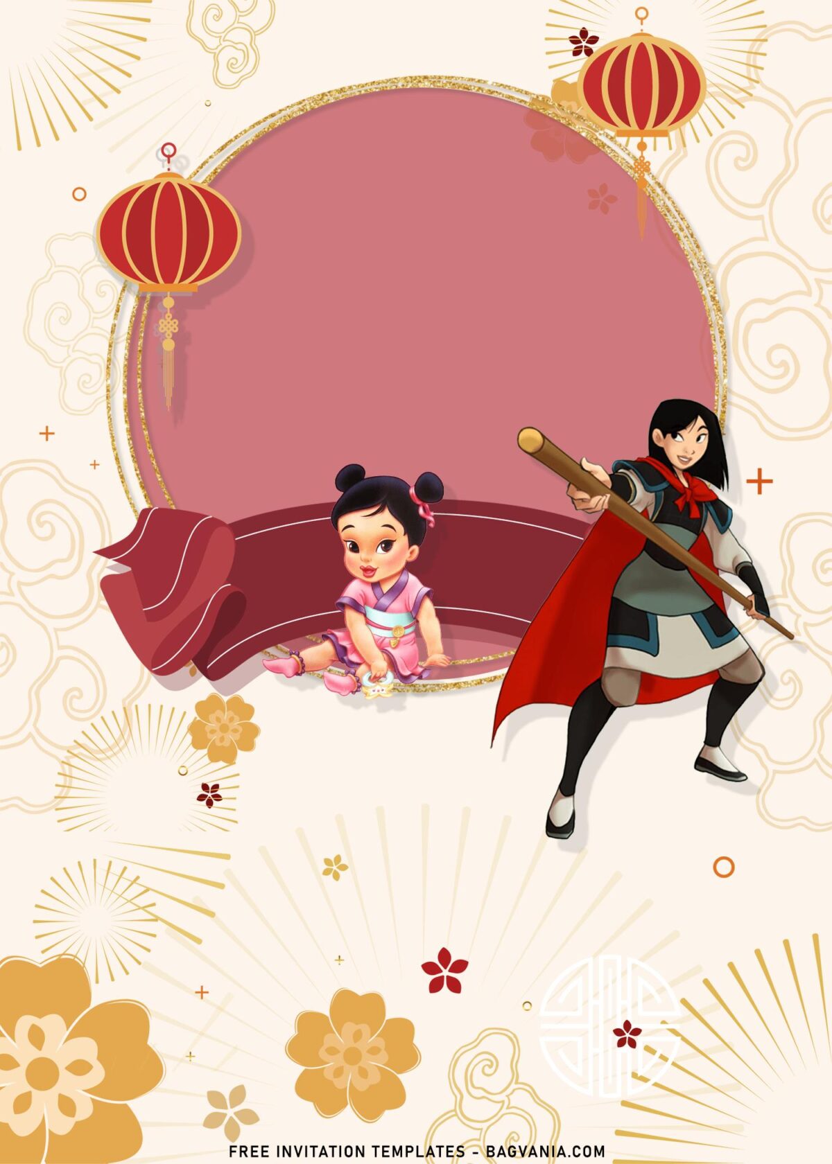 8+ Princess Mulan Birthday Invitation Templates with Cute Baby Mulan