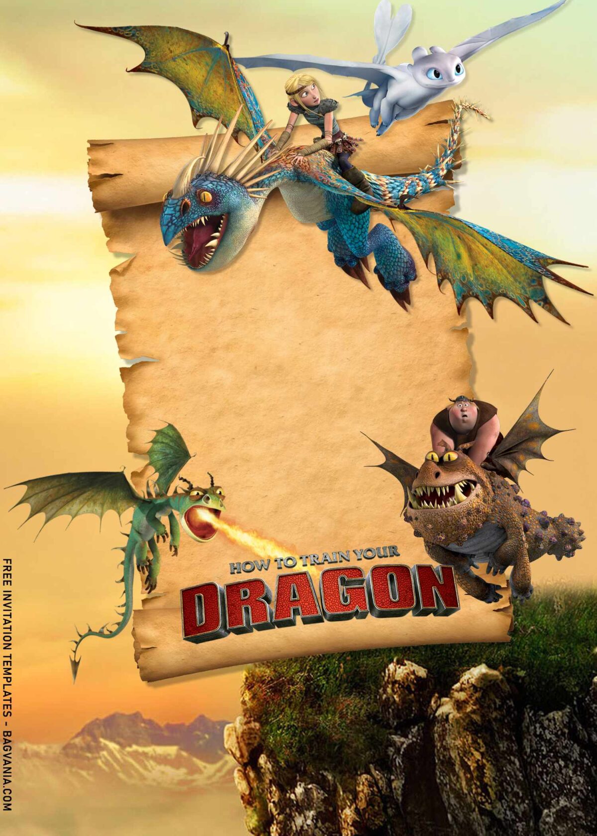 8+ How To Train Your Dragon Birthday Invitation Templates with Gronckle and  Deadly Nadder