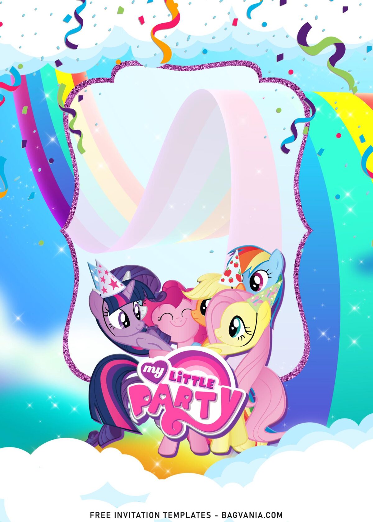 9+ Rainbow My Little Pony Birthday Invitation Templates with Rainbow Dash