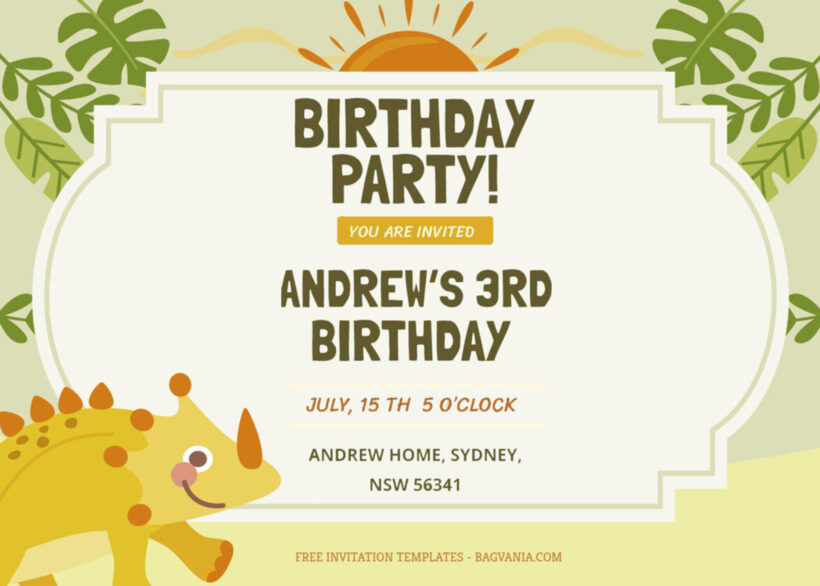 8+ Adorable Dinosaur Boy Birthday Party Invitation Templates