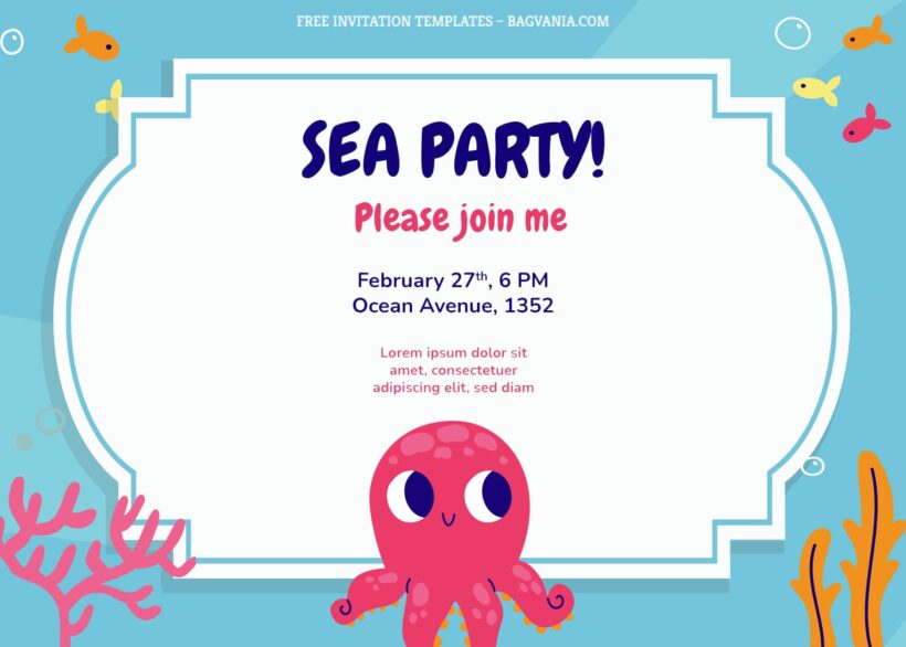 8+ Sea Party With Animals Birthday Invitation Templates