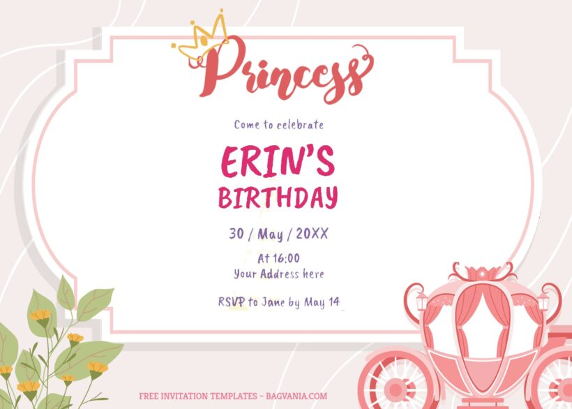 8+ Princess Carriage For Girls Birthday Invitation Templates
