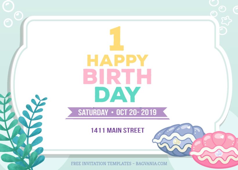 8+ Pastel Blue Sea Party For Birthday Invitation Templates