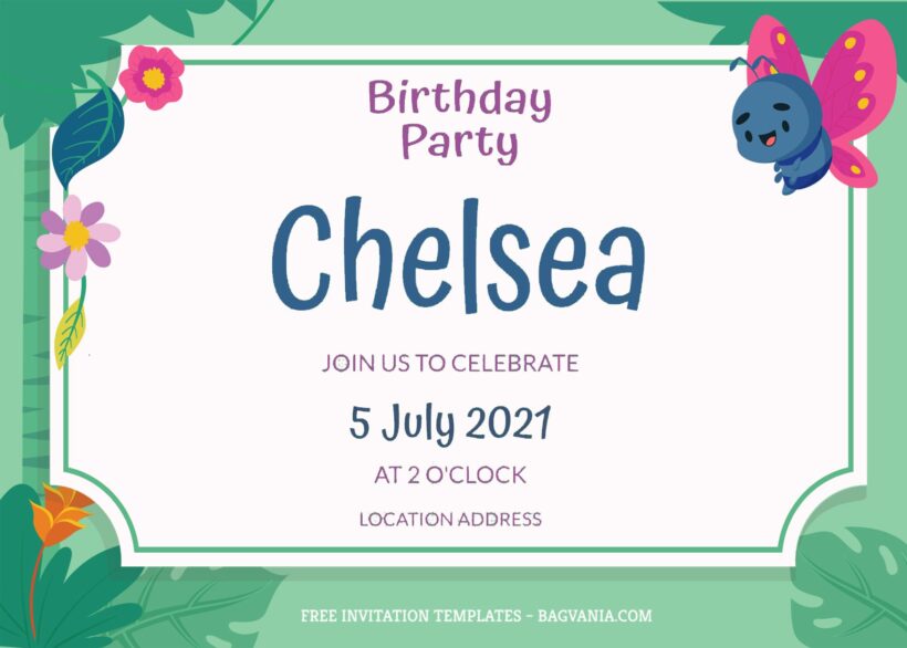 9+ Bugs N Animals For Kids Birthday Invitation Templates