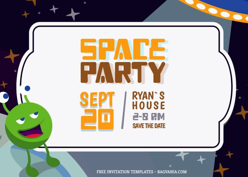 7+ Cool Alien Spaceship For Birthday Invitation Templates