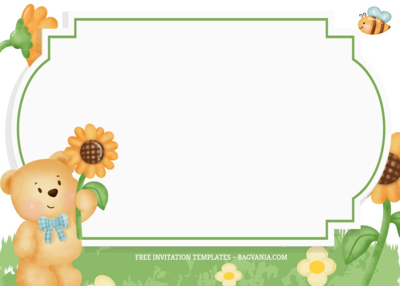 9+ Sunny Teddy Bear And Sunflower Birthday Invitation Templates