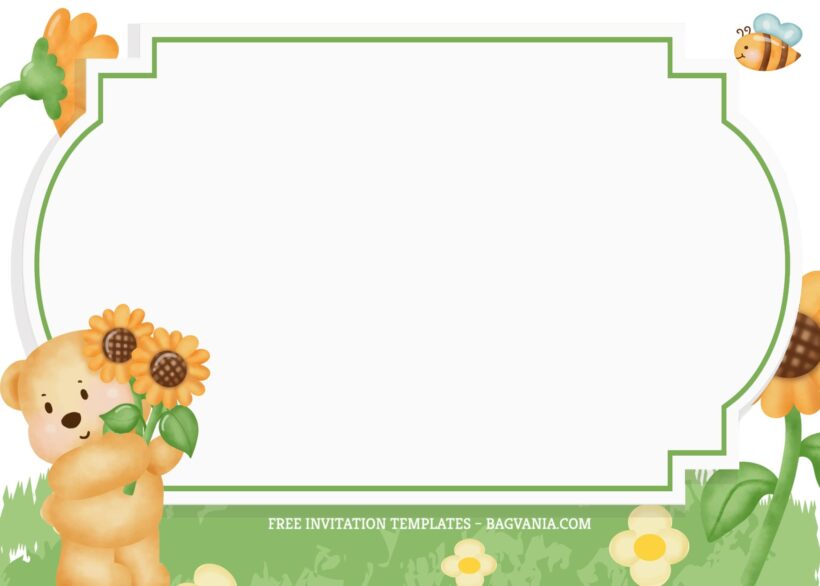 9+ Sunny Teddy Bear And Sunflower Birthday Invitation Templates
