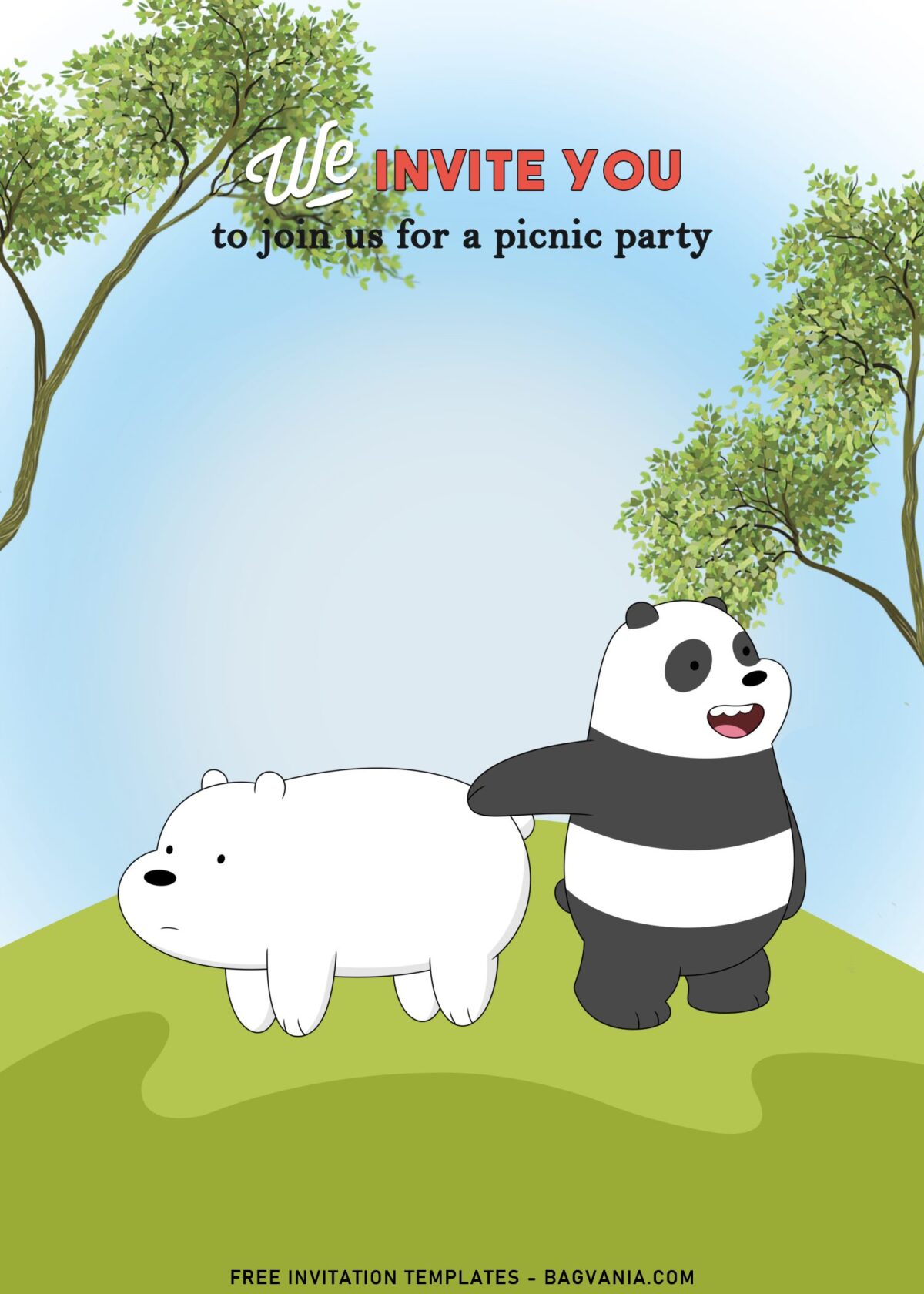 10+ We Bare Bears Birthday Invitation Templates with Polar Bear