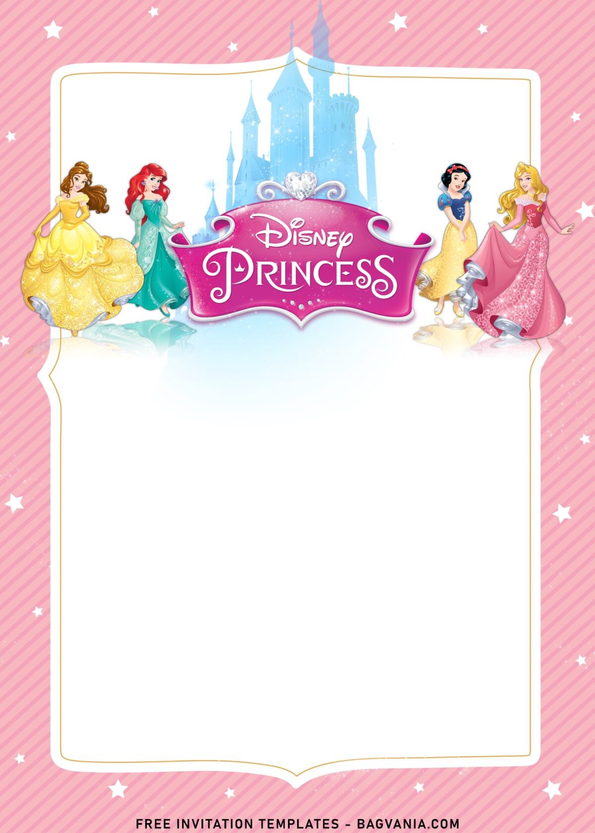 9+ Disney Princess And Castle Birthday Invitation Templates with adorable Belle Beauty and The Beast