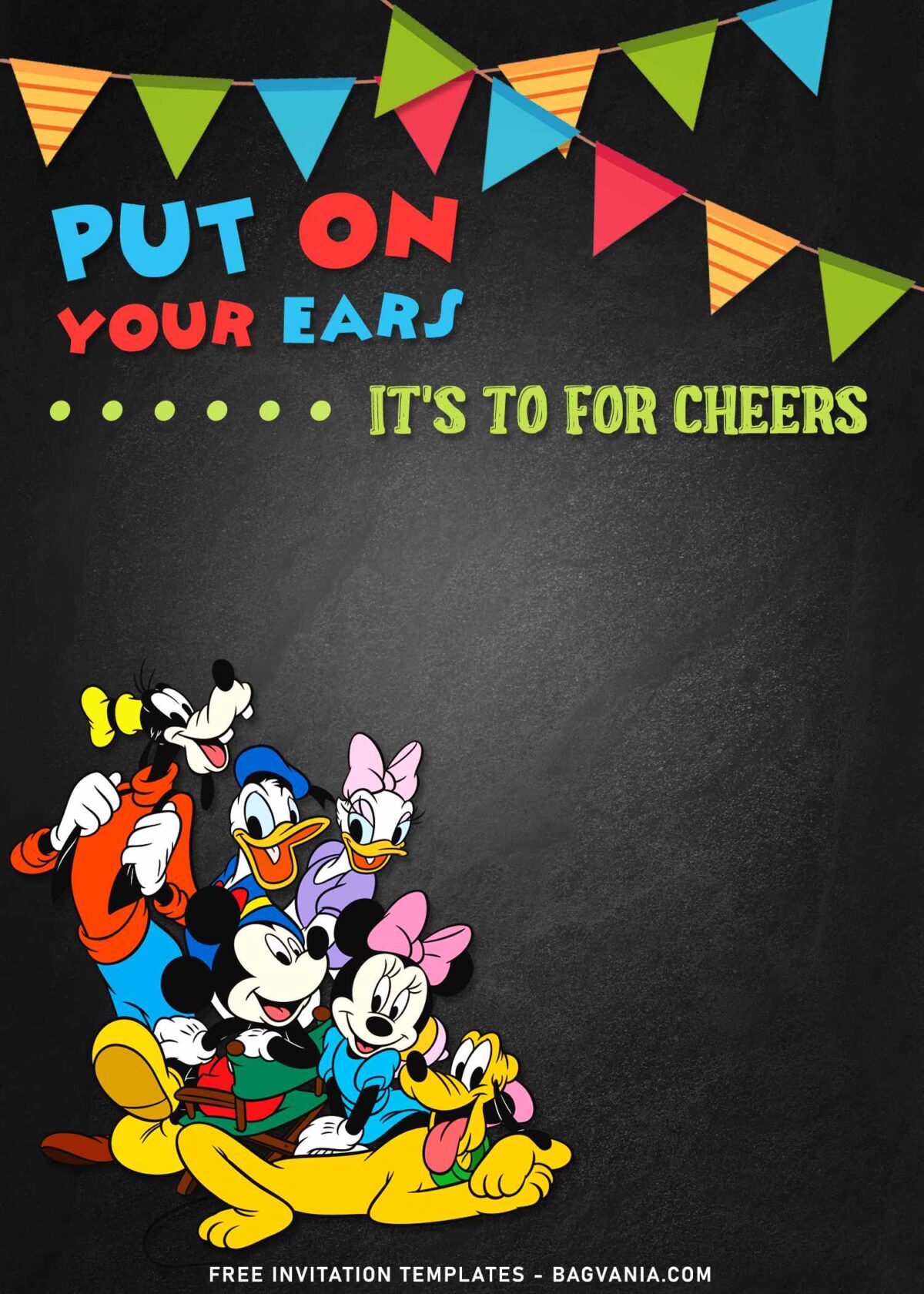 10+ Chalkboard Mickey Mouse Birthday Invitation Templates with Goofy