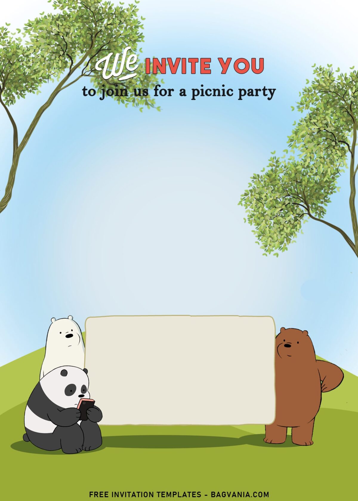 10+ We Bare Bears Birthday Invitation Templates with Panda