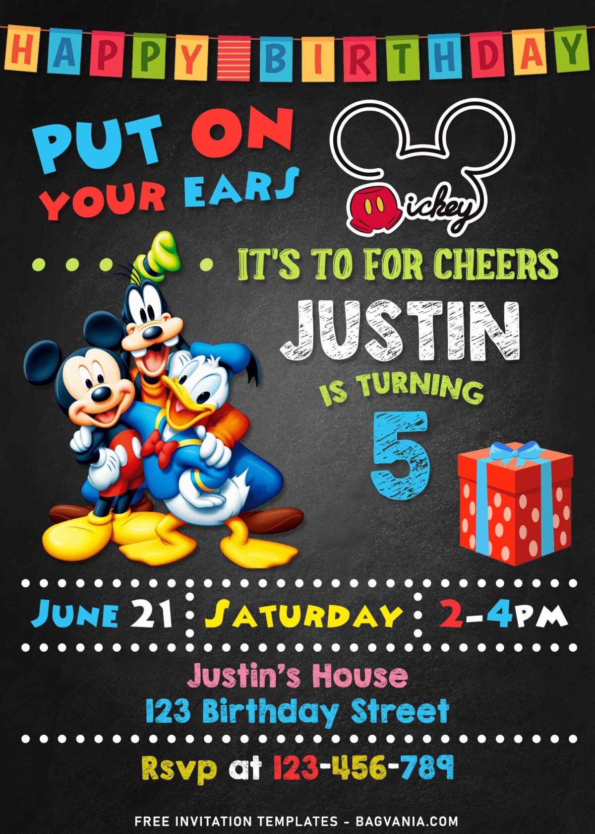10+ Chalkboard Mickey Mouse Birthday Invitation Templates