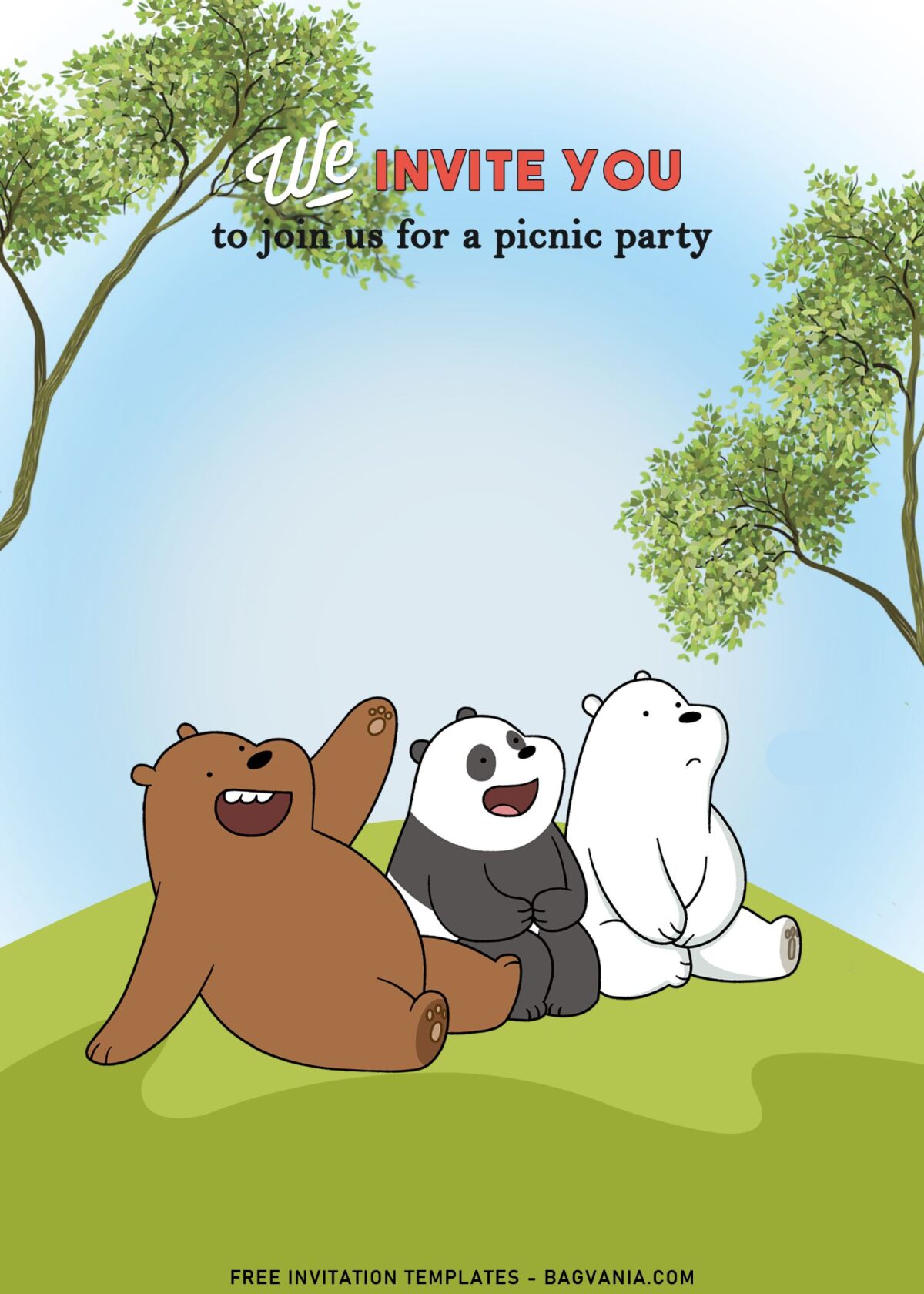 10+ We Bare Bears Birthday Invitation Templates with Adorable Grizzly Bear