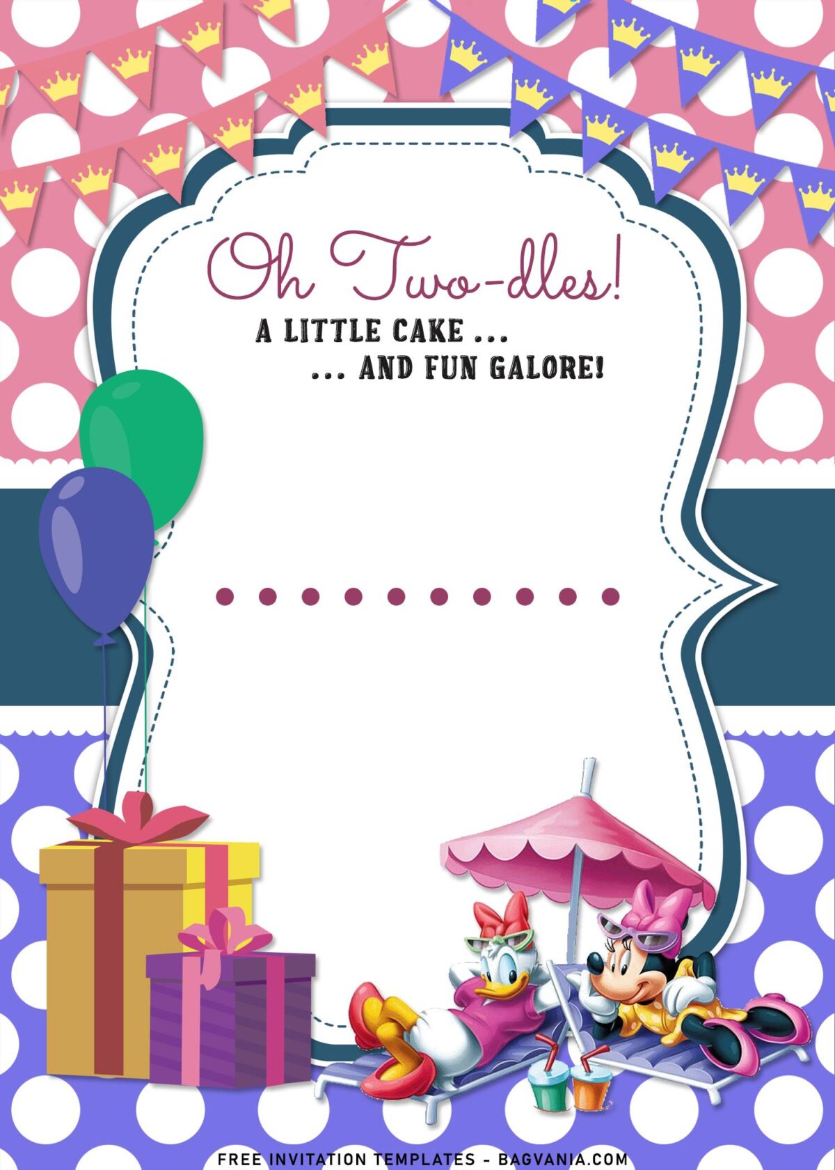 11+ Minnie And Daisy Joint Birthday Invitation Templates with birthday gift box