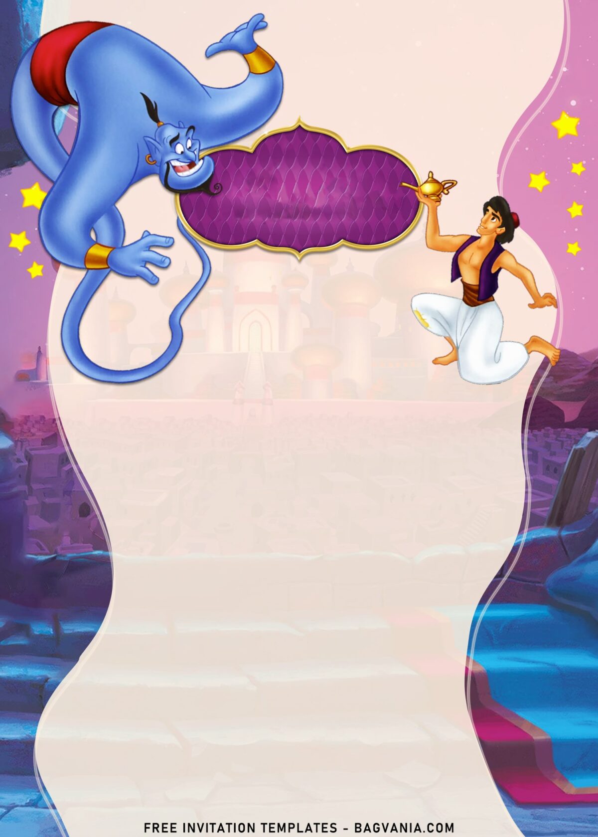 7+ Aladdin Birthday Invitation Templates with genie