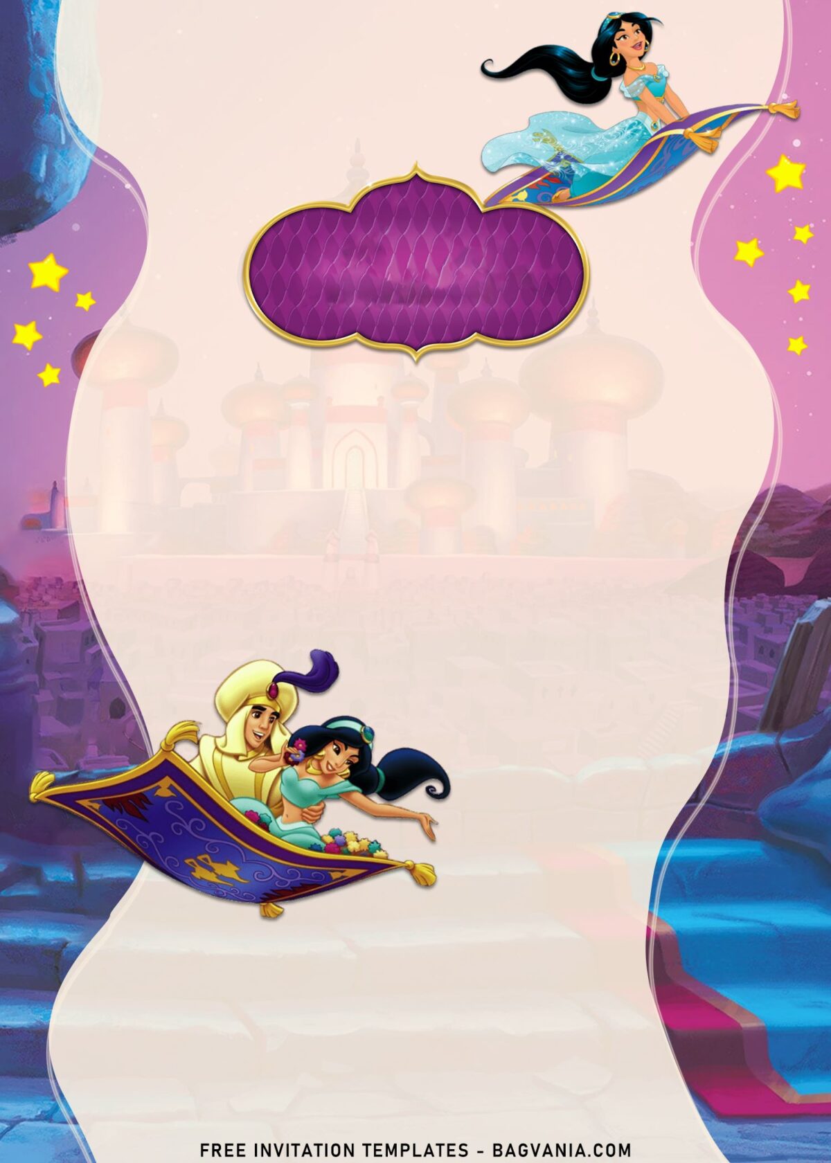 7+ Aladdin Birthday Invitation Templates with magic carpet