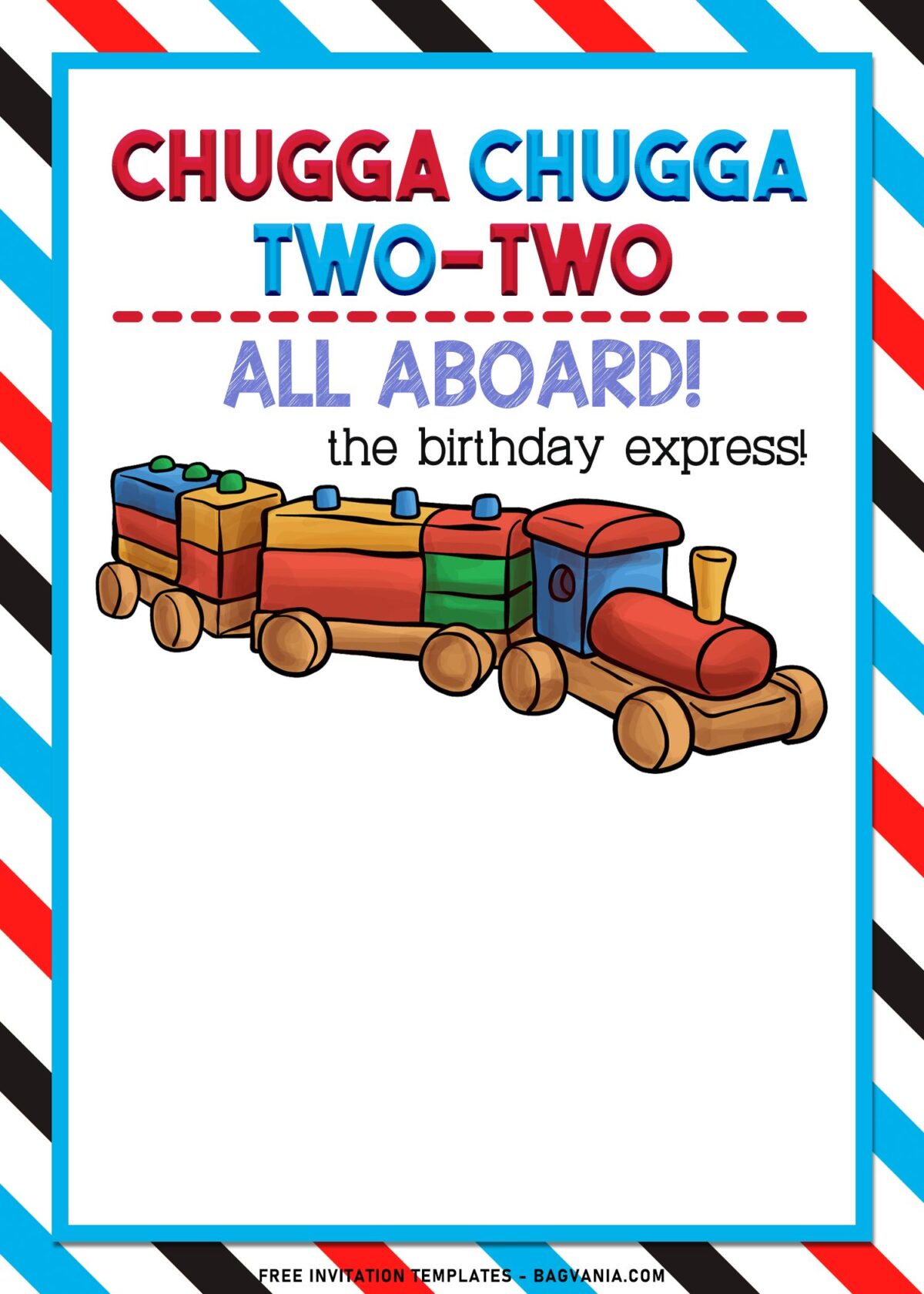 7+ Choo Choo Train Theme Birthday Invitation Templates with cute wooden trains