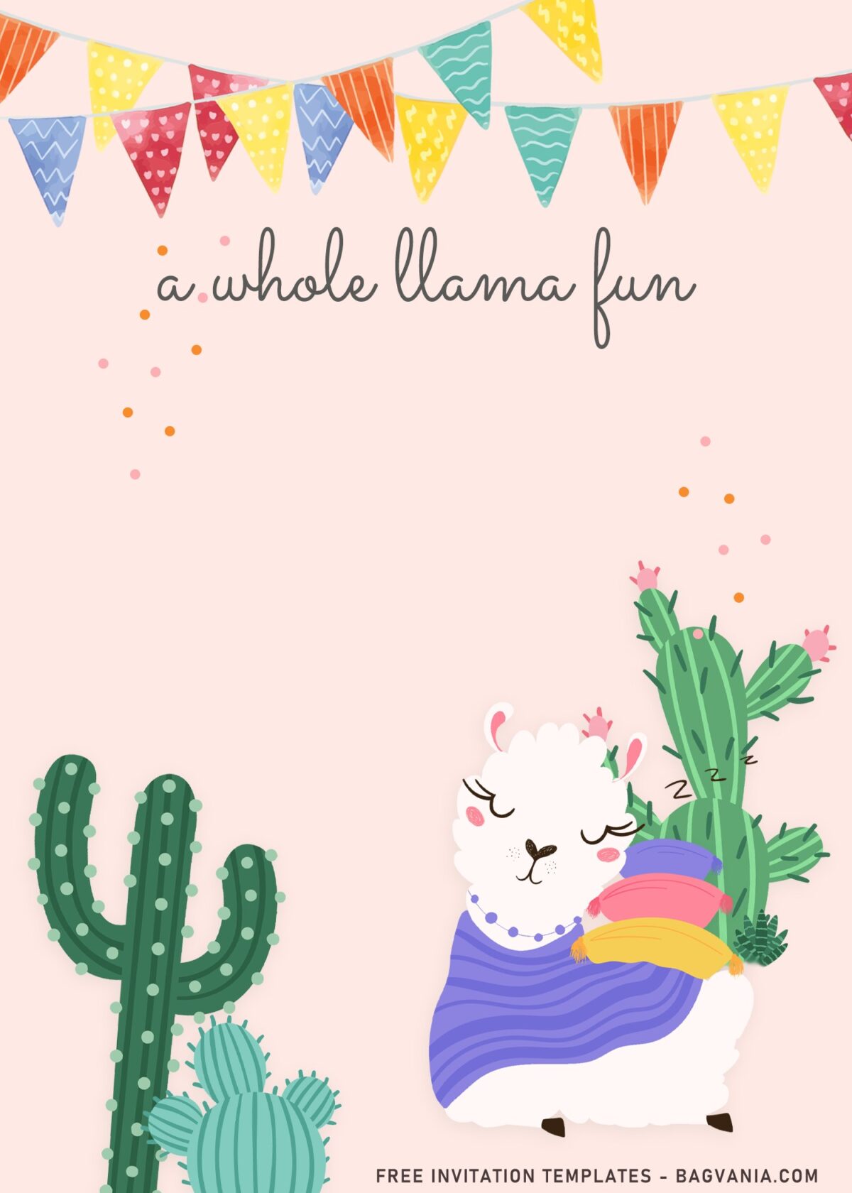8+ Whole Llama Fun Birthday Invitation Templates For Birthday Girls with Fiesta Llama and rainbow blanket rug