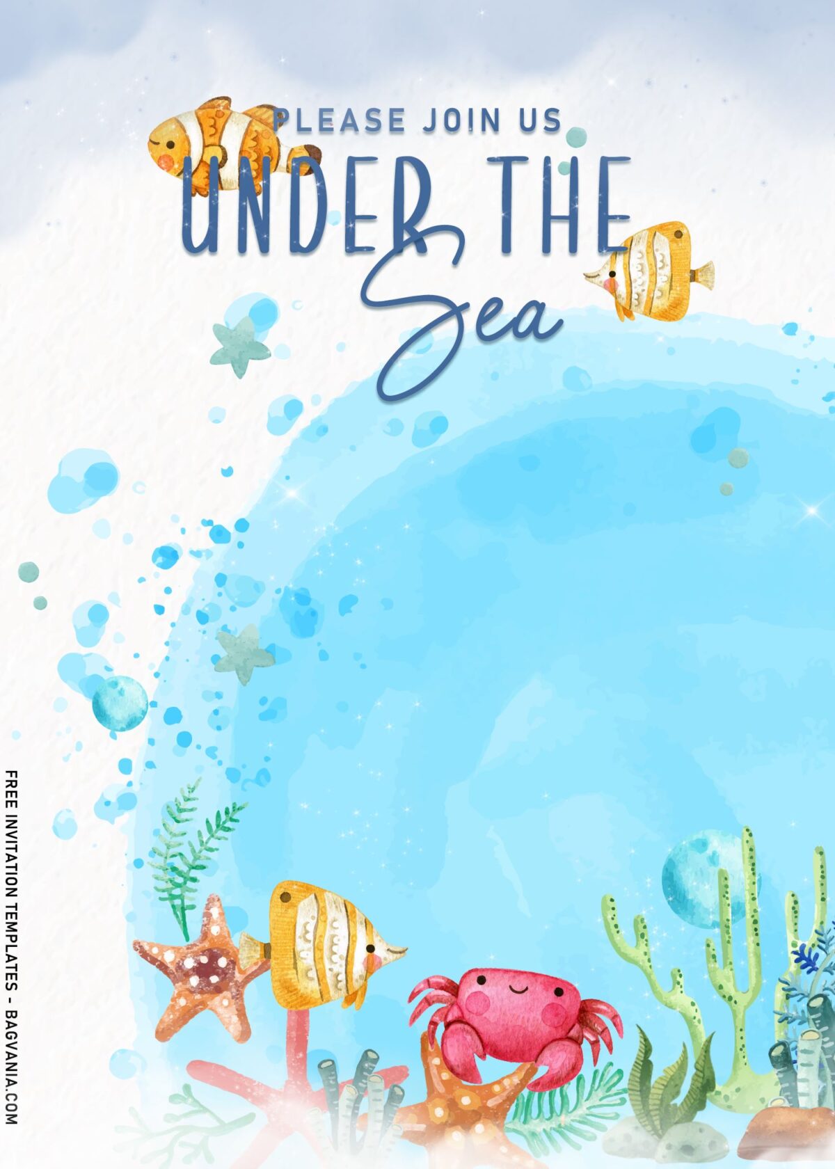 7+ Under The Sea Themed Birthday Invitation Templates with Crab and Starfish