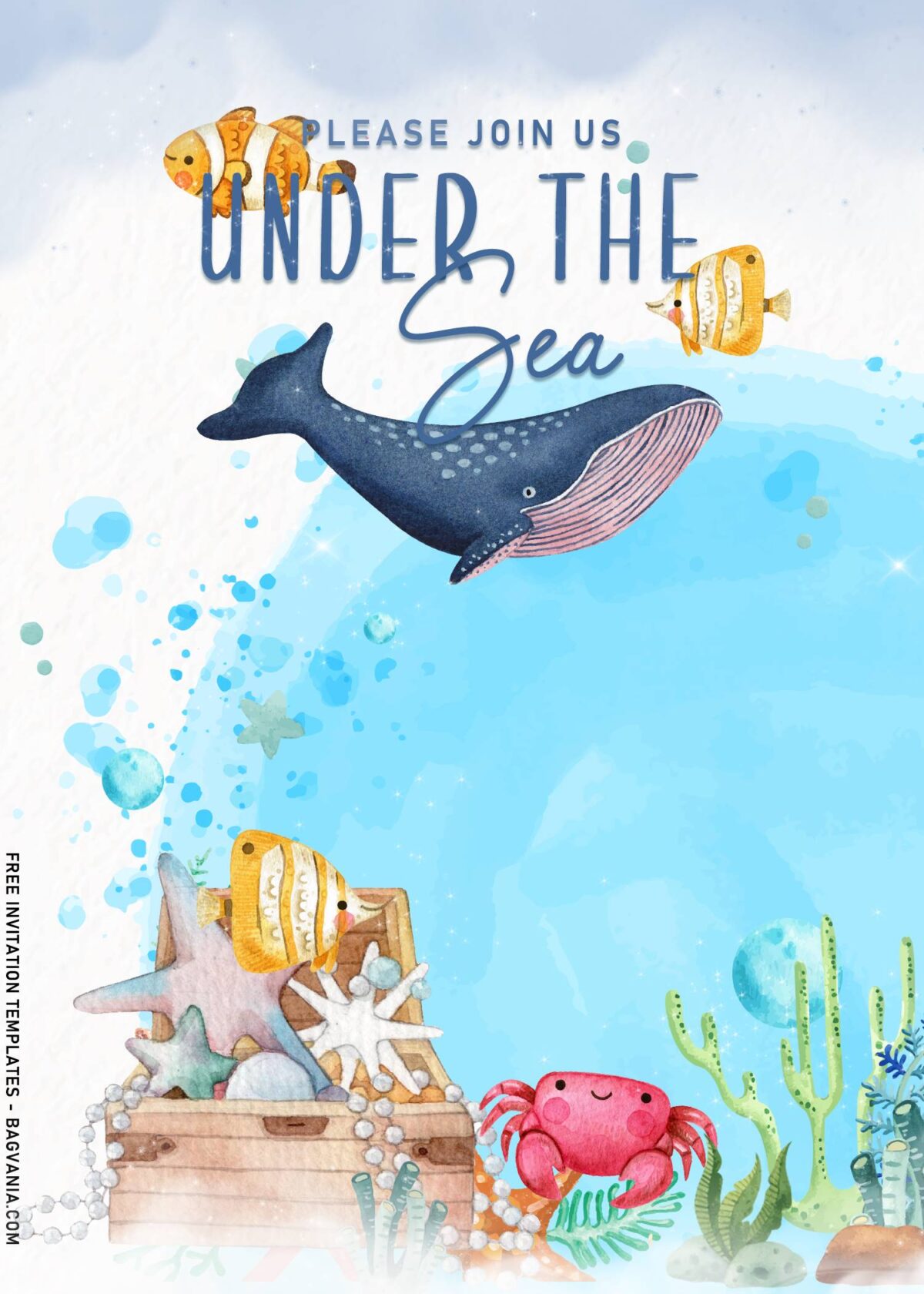 7+ Under The Sea Themed Birthday Invitation Templates with Giant Blue Whate