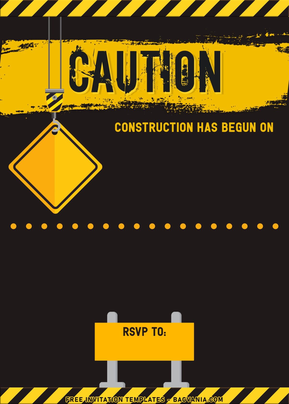 8+ Construction Birthday Invitation Templates with road sign